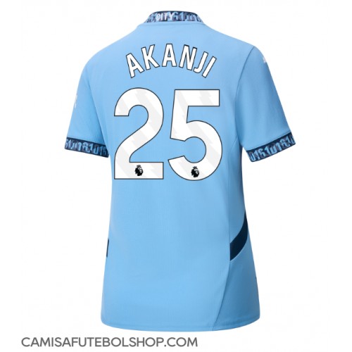 Camisa de time de futebol Manchester City Manuel Akanji #25 Replicas 1º Equipamento Feminina 2024-25 Manga Curta